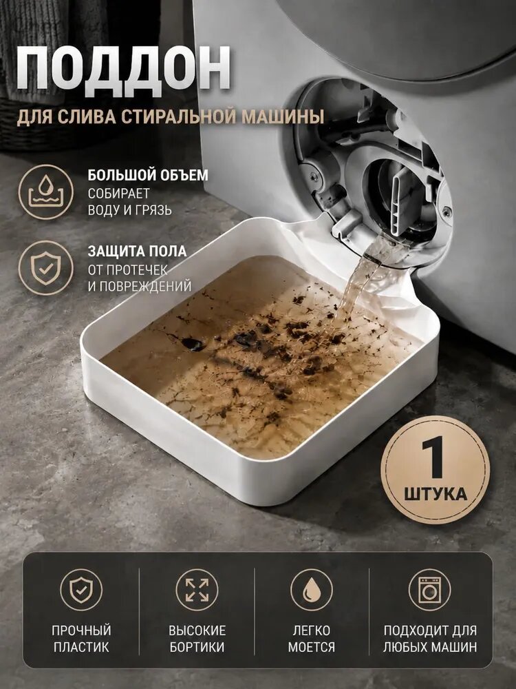 Поддон для слива воды из стиральной машины, эффективно предотвращающий разлив воды на пол; запасная деталь для стиральной техники с герметичной конструкцией, Слив-перелив