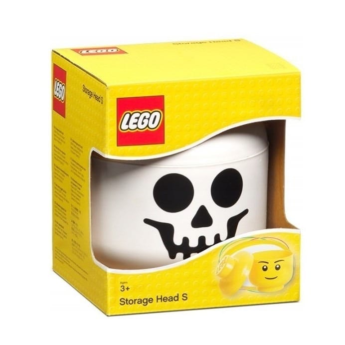 Подставка канцелярская LEGO маленькая голова скелет, желто-черный, 2 л