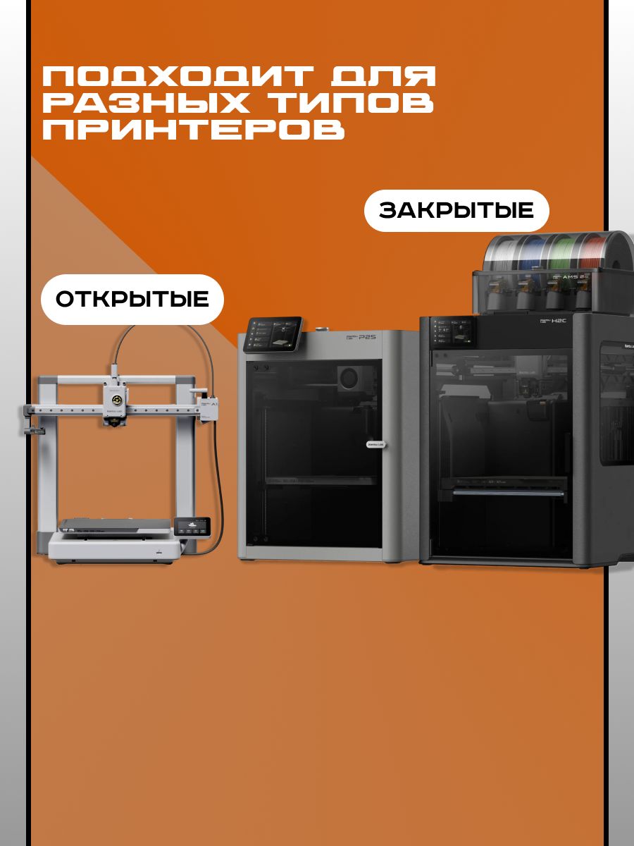 Пластик для 3Д принтера Bambu Lab PLA Basic Orange — фото 1