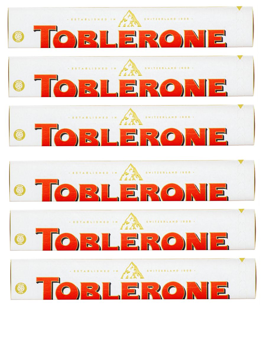 Toblerone Шоколад белый с медово-миндальной нугой, 100 гр, 6 шт
