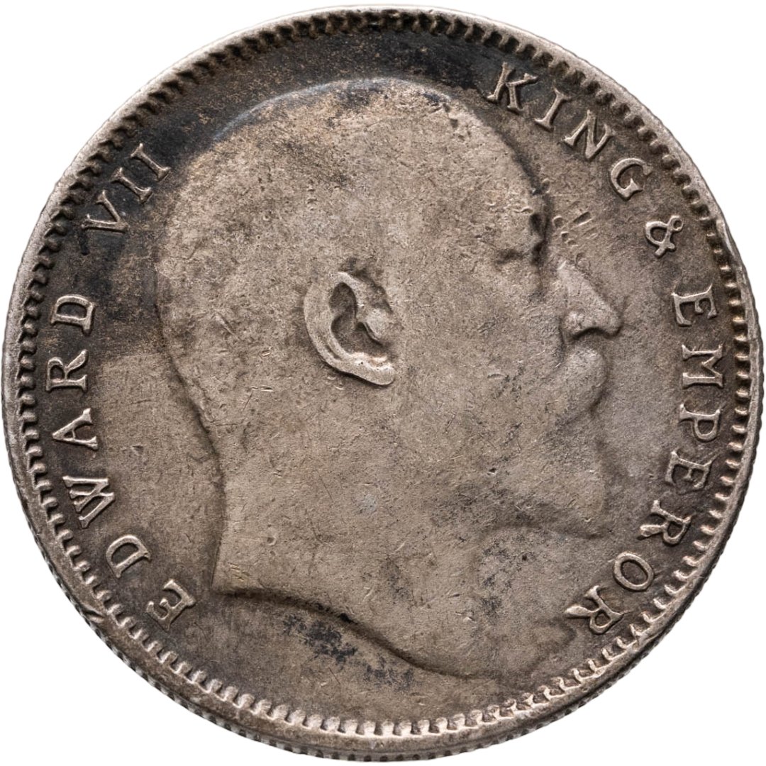 Индия Британская 1 рупия rupee 1907 без обозначения монетного двора, Серебро 917, в сохранности XF-AU