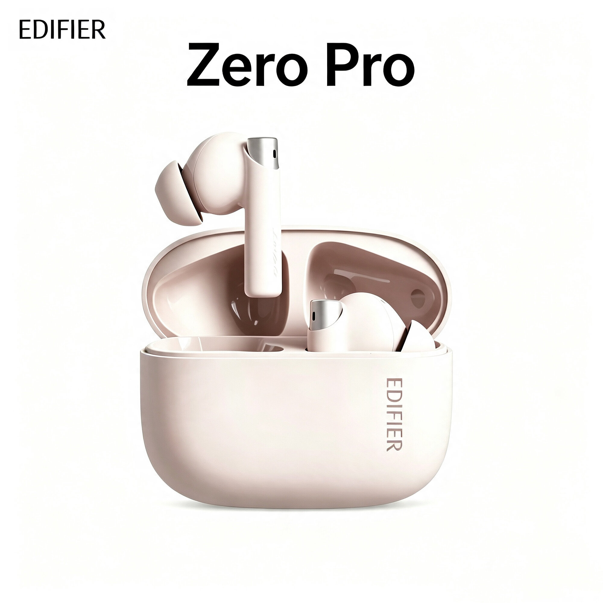 Наушники EDIFIER Zero Pro True Wireless с активным шумоподавлением 26 часов автономной работы серый тон для Apple，pink