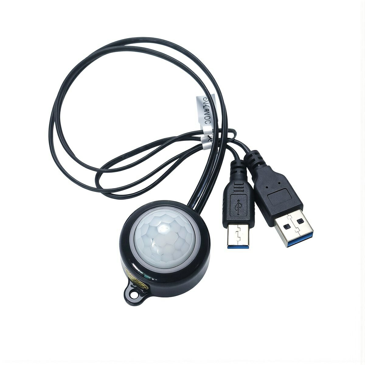 Инфракрасный выключатель датчик движения PIR для подсветки шкафов DC 5V 24V 5A угол 120 градусов дальность 3-5 м, Круглый, с USB-кабелем, 5-24V DC, черный, PIR11C