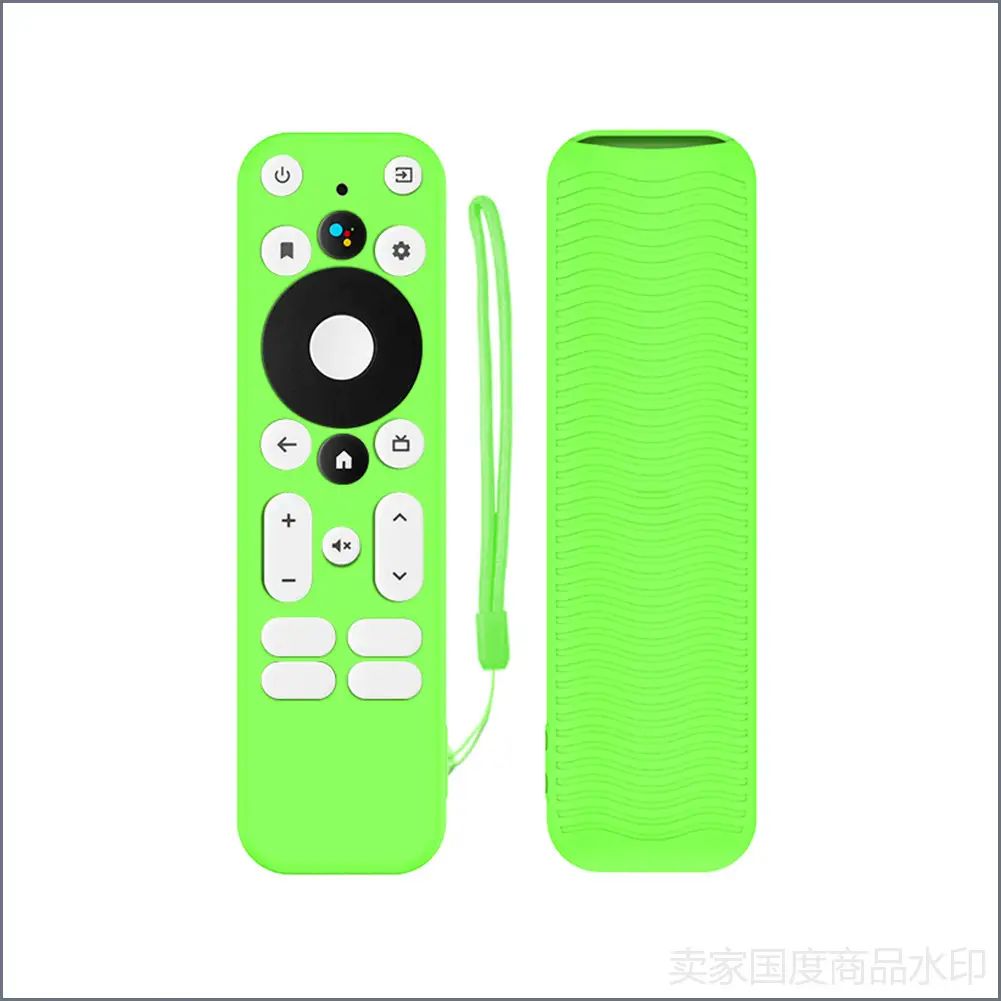 Чехол для пульта дистанционного управления Onn. Android TV 4K UHD и 2K FHD, силиконовый, со шнурком, светящийся зелёный