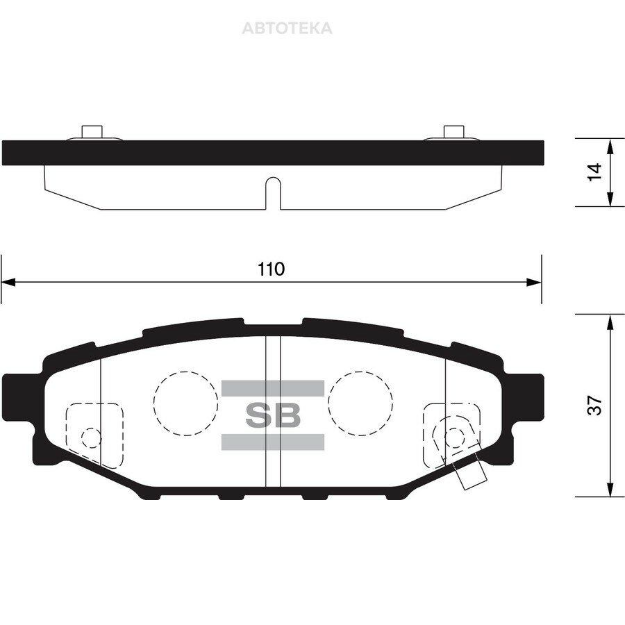 Колодки тормозные дисковые задние SUBARU BRZ (2012- )/ FORESTER III-IV (2008- )/ XV (2011- )/ OUTBACK (2003-2014) TOYOTA GT 86 (2012- ) SANGSIN BRAKE SP2118