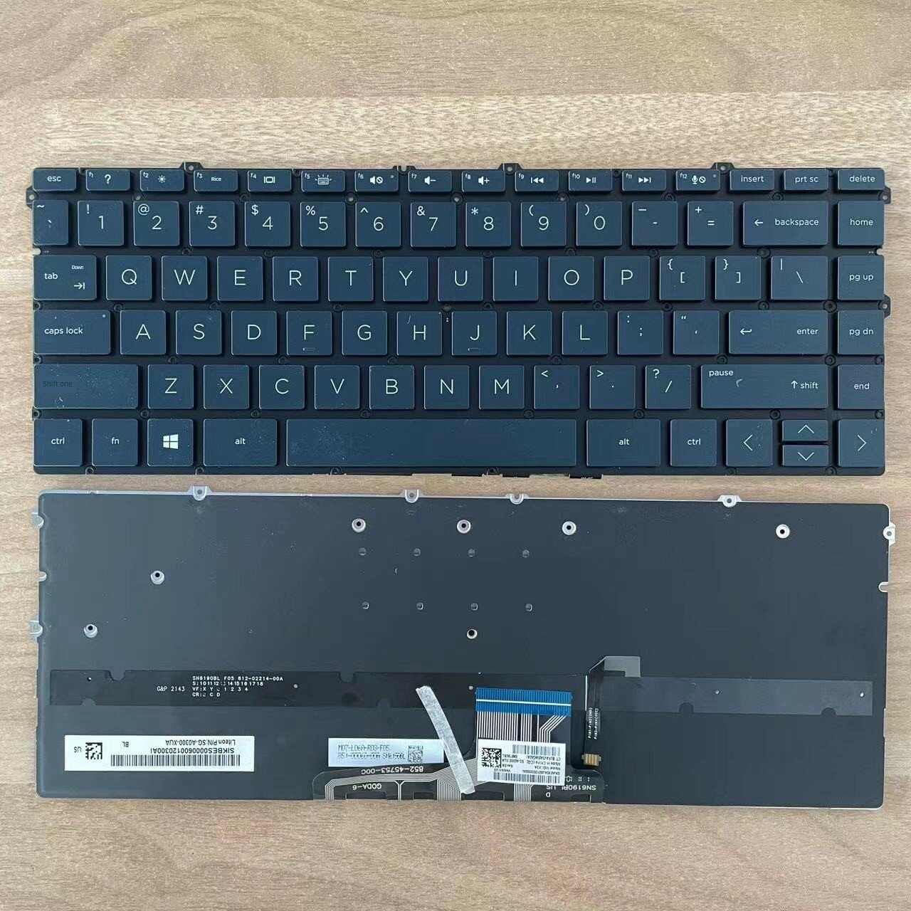 Новая сине-черная клавиатура с подсветкой для HP Spectre X360 13-aw0149tu/0175tu/0151tu