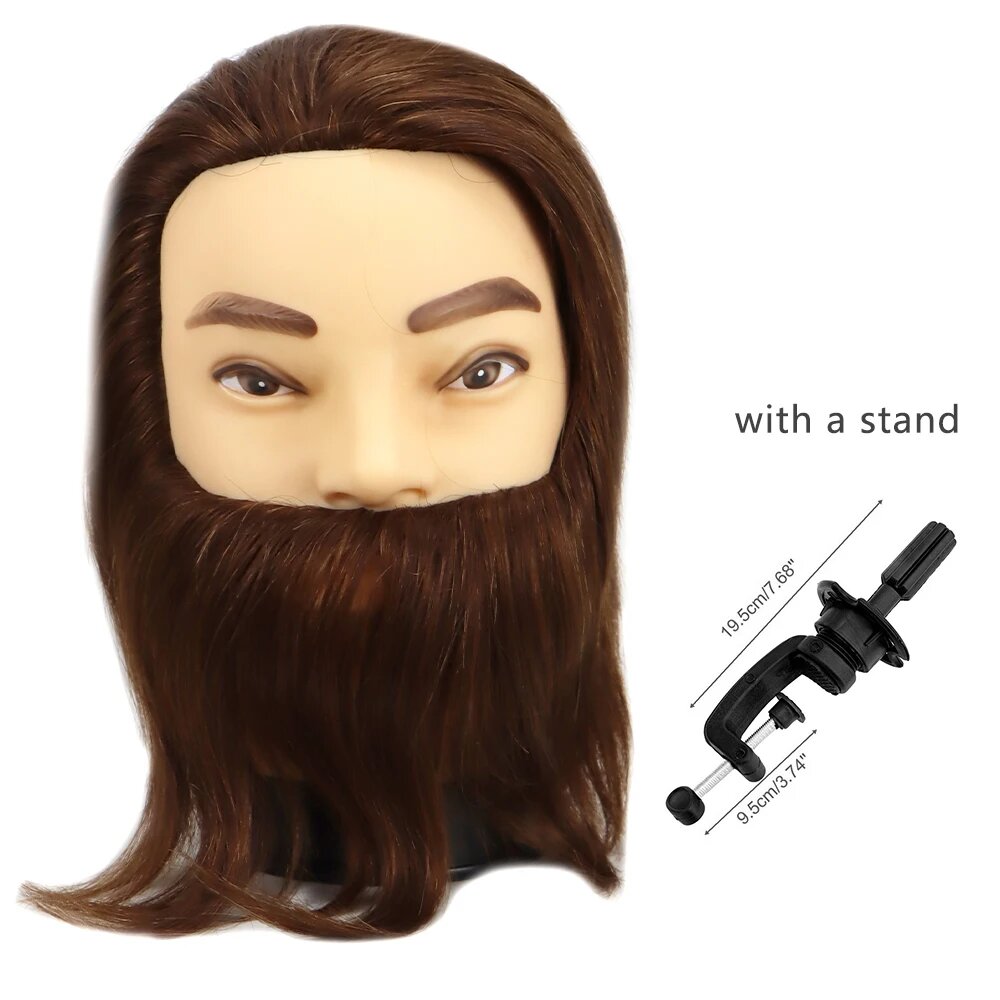 Голова-манекен для стрижки с волосами, Цвет: Head D with stand
