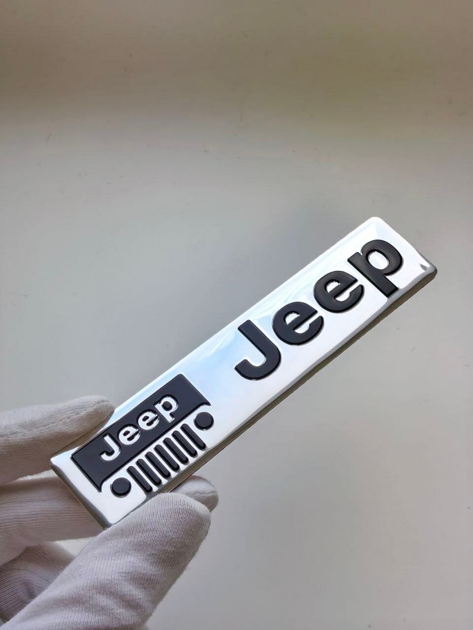 Алюминиевая наклейка 120*26 мм. Jeep эмблема наклейка на авто Джип 1 шт.