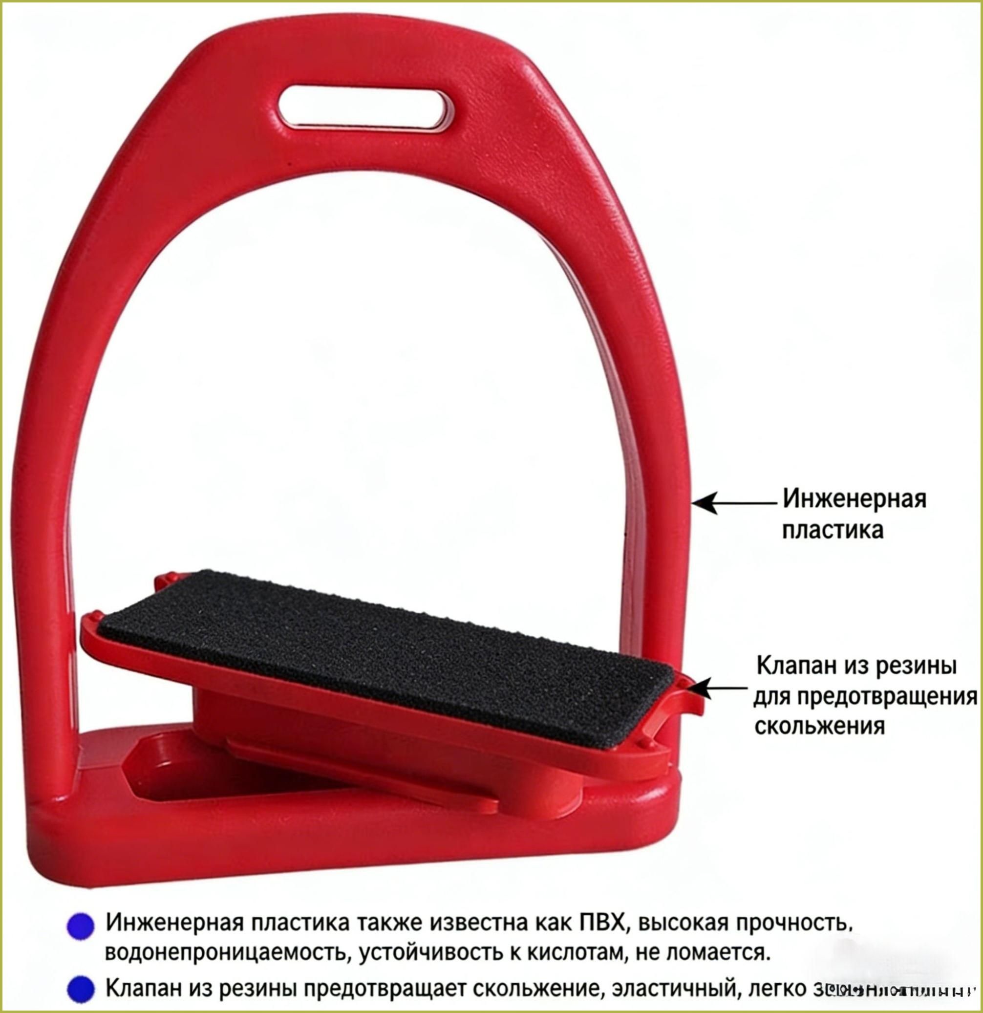 Большие стремена из инженерного пластика с высокопрочной противоскользящей накладкой из POM-резины *1