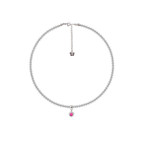 фото Чокер oh mary did, жемчуг swarovski синтетический, гематит, длина 37 см, ярко-розовый