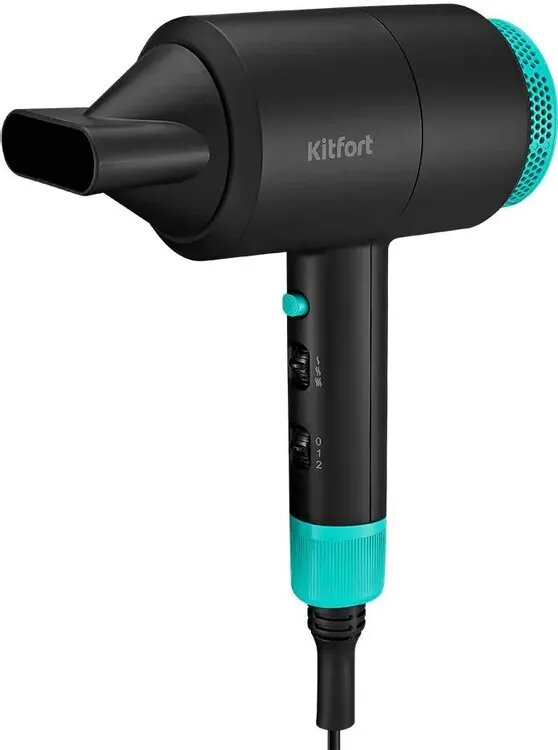Фен KitFort КТ-3228-3, 1800Вт, черный и бирюзовый