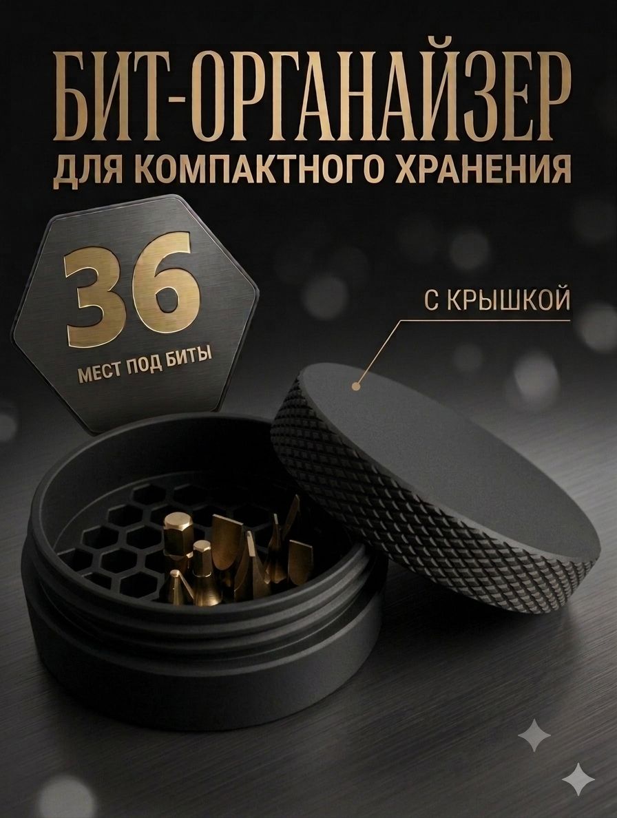 Органайзер для бит 1/4" 36шт, Кейс для хранения