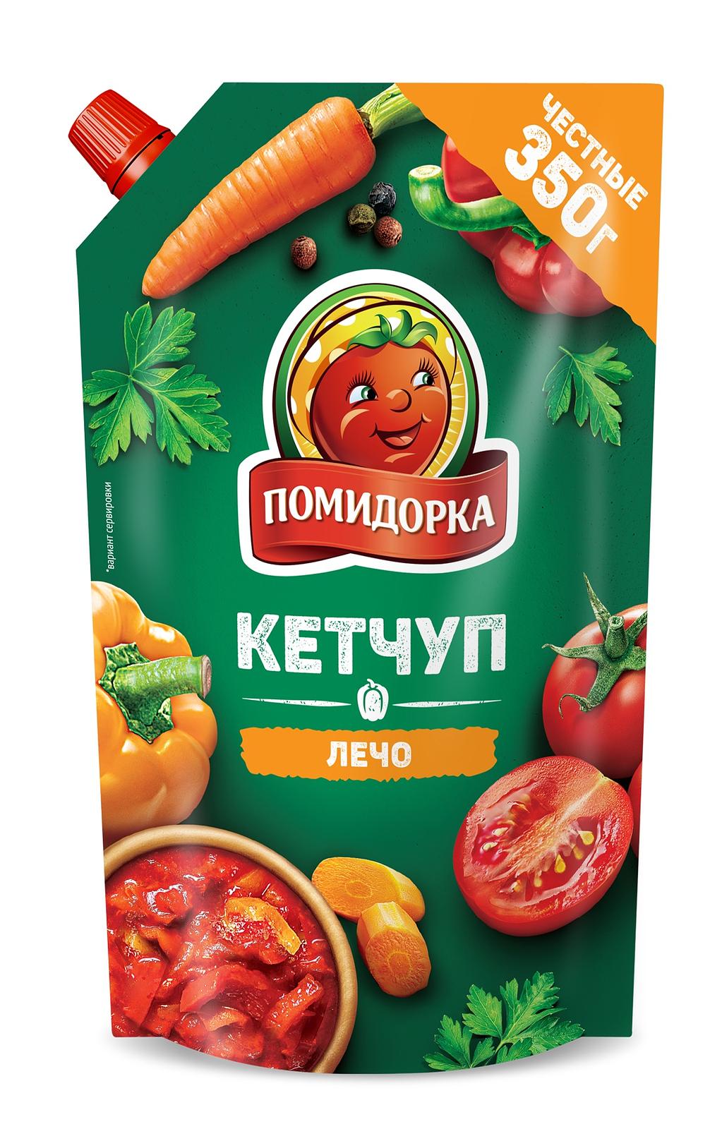 Упаковка из 16 пачек Кетчуп Помидорка Лечо дой-пак 350г