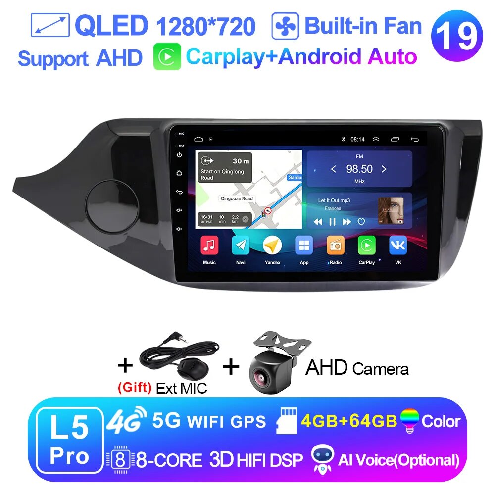 LEHX L6Pro 8-ядерный телефон Android 14 Авто Радио Мультимедийный видеоплеер для L5 Pro(4-64GB)CAM