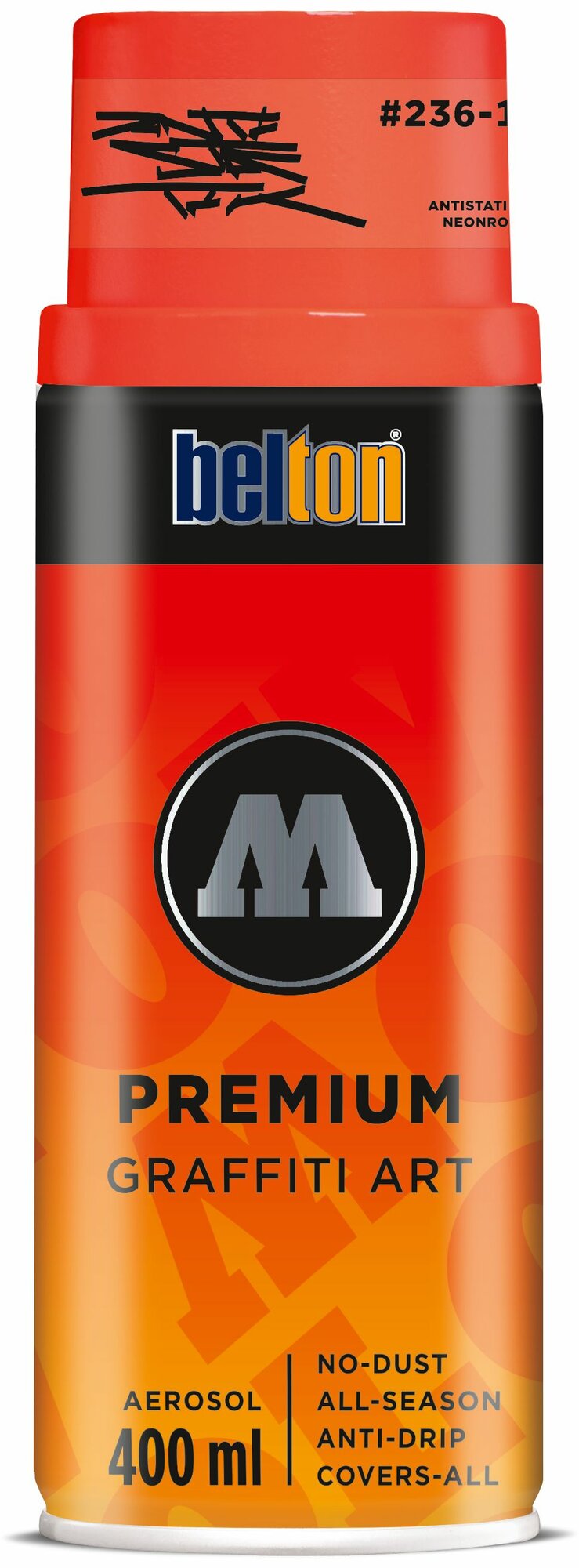 Аэрозольная краска для граффити и дизайна Molotow Belton PREMIUM NEON #236-1 / 327355 ANTISTATIK neon red