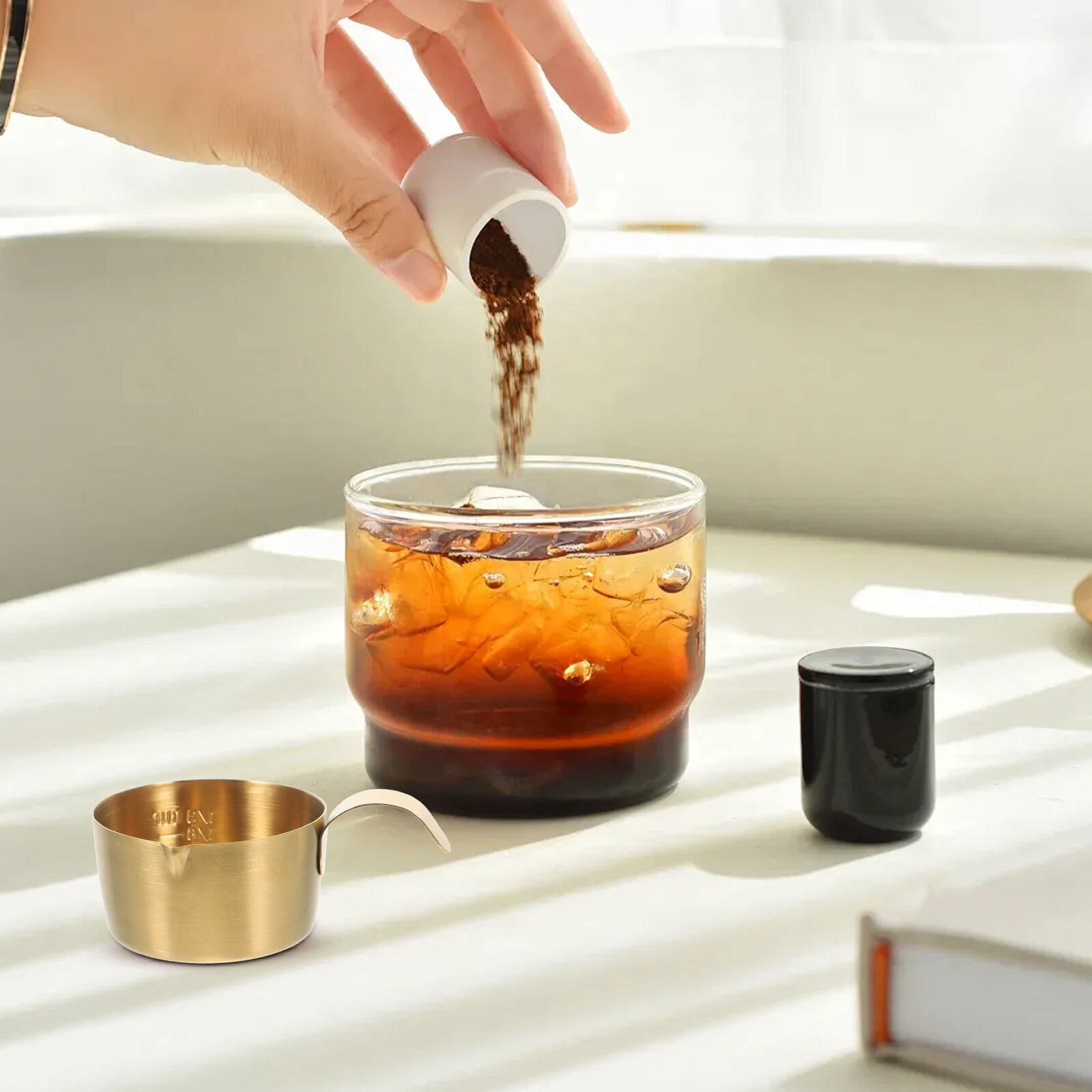 Stainless Steel Espresso Cup Golden Цвет Измерительный Дизайн 9 00X6 30X3 80Cm