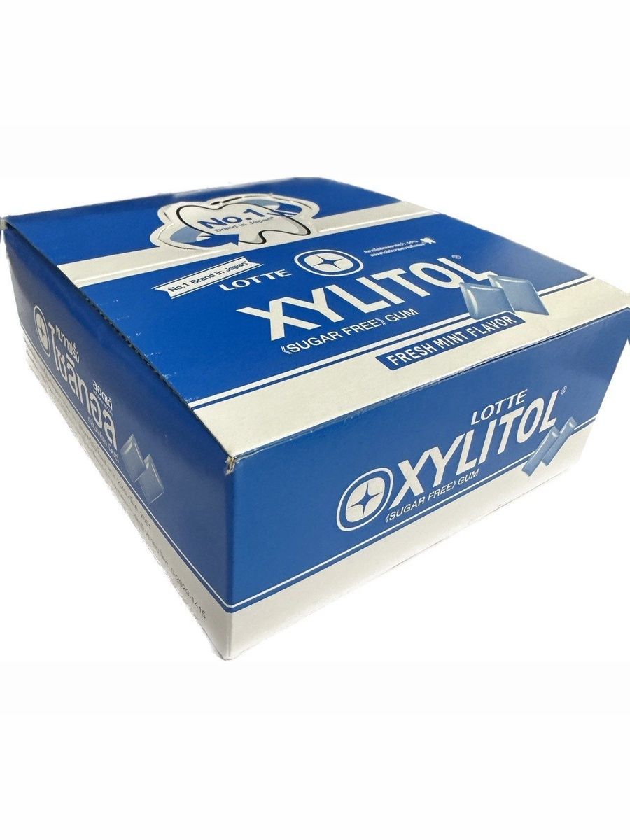 Резинка жевательная Xylitol Fresh Mint "Освежающая мята", Thai Lotte (10 блистеров х 11,6гр)