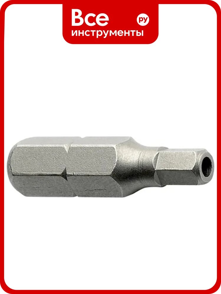 Бита шестигранник с отверстием HEX-HOLE 5.0x25 мм, 4 шт ЦКИ 39814