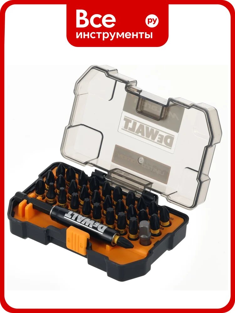 Набор бит DEWALT McLaren Limited Edition DT70900T, PH/PZ/Torx, 25 мм, 32 шт, в кейсе DT70900T-QZ