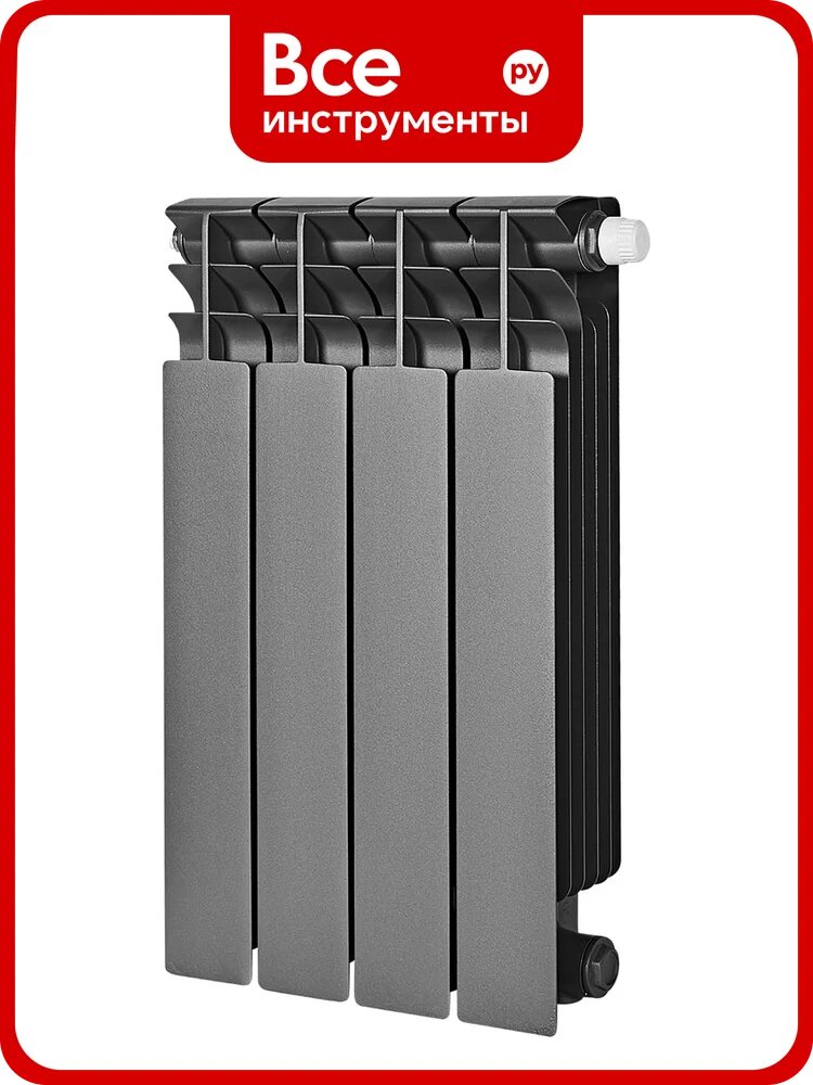 Радиатор биметаллический STOUT SRB-3320-050004 7024 TITAN VENTIL 500 4 секции RG009457RS23VI