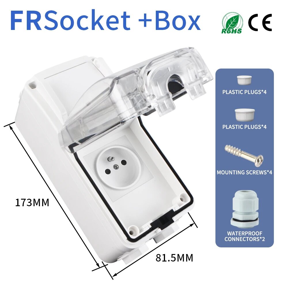 GTRIC Водонепроницаемая розетка IP65 250В 16А