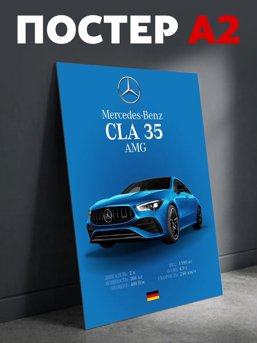 Постер на стену Mercedes-Benz CLA 35 AMG плакат А2