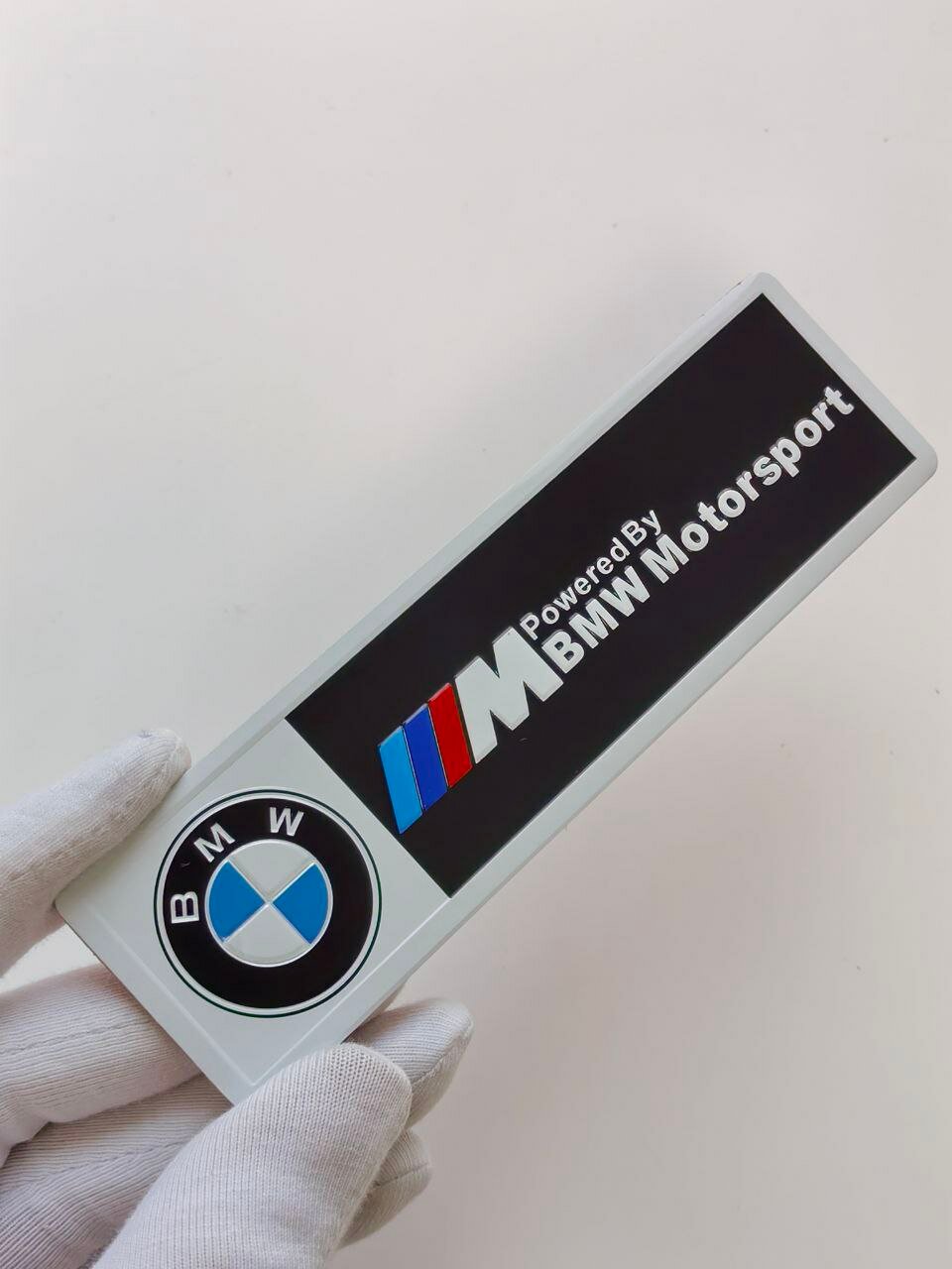 Алюминиевая наклейка 120*35 мм. BMW M BMW Motorsport эмблема наклейка на авто БМВ 1 шт.
