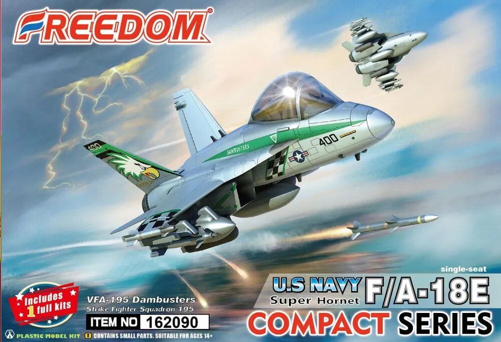 Freedom F162090-F162093 Q-модель истребителей F/A-18E Super Hornet одноместная и двухместная модификации, яйцевидные самолёты ВМС США