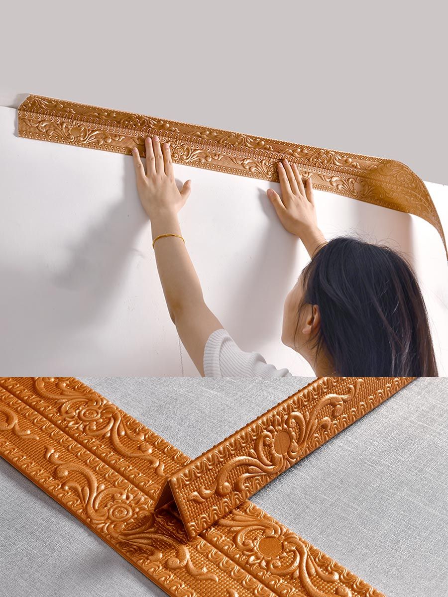 (230cmx12cm) Самоклеящиеся 3D - плинтусы / водонепроницаемые стены и потолочные наклейки / противоударные / плинтусы поясницы