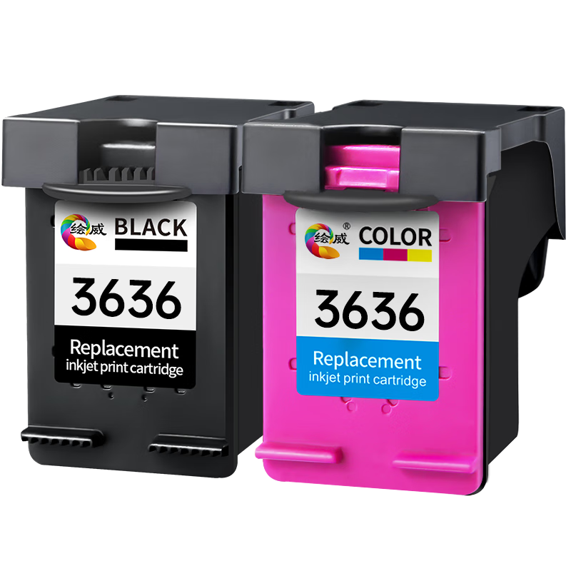 Картридж Huiwei 3636 совместимый с принтером HP DeskJet Ink Advantage 3636, черный и цветной набор высокой емкости