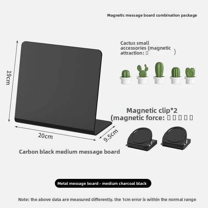 Черная металлическая маркерная доска Черный, Medium-Cacti-Black