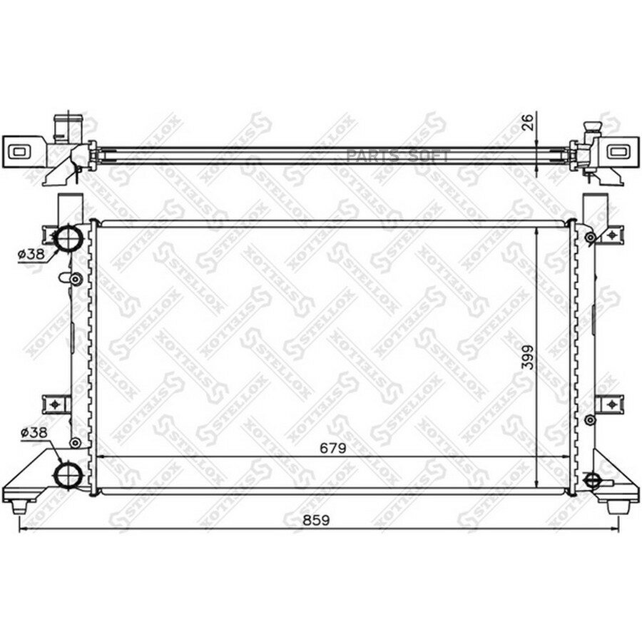 STELLOX 1025007SX 10-25007-SX радиатор системы охлаждения!\ VW LT28 2.3-2.8TDi 96>