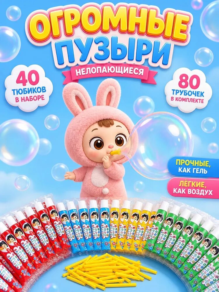 Нелопающиеся пузыри в садик на др ребенка набор 40 штук