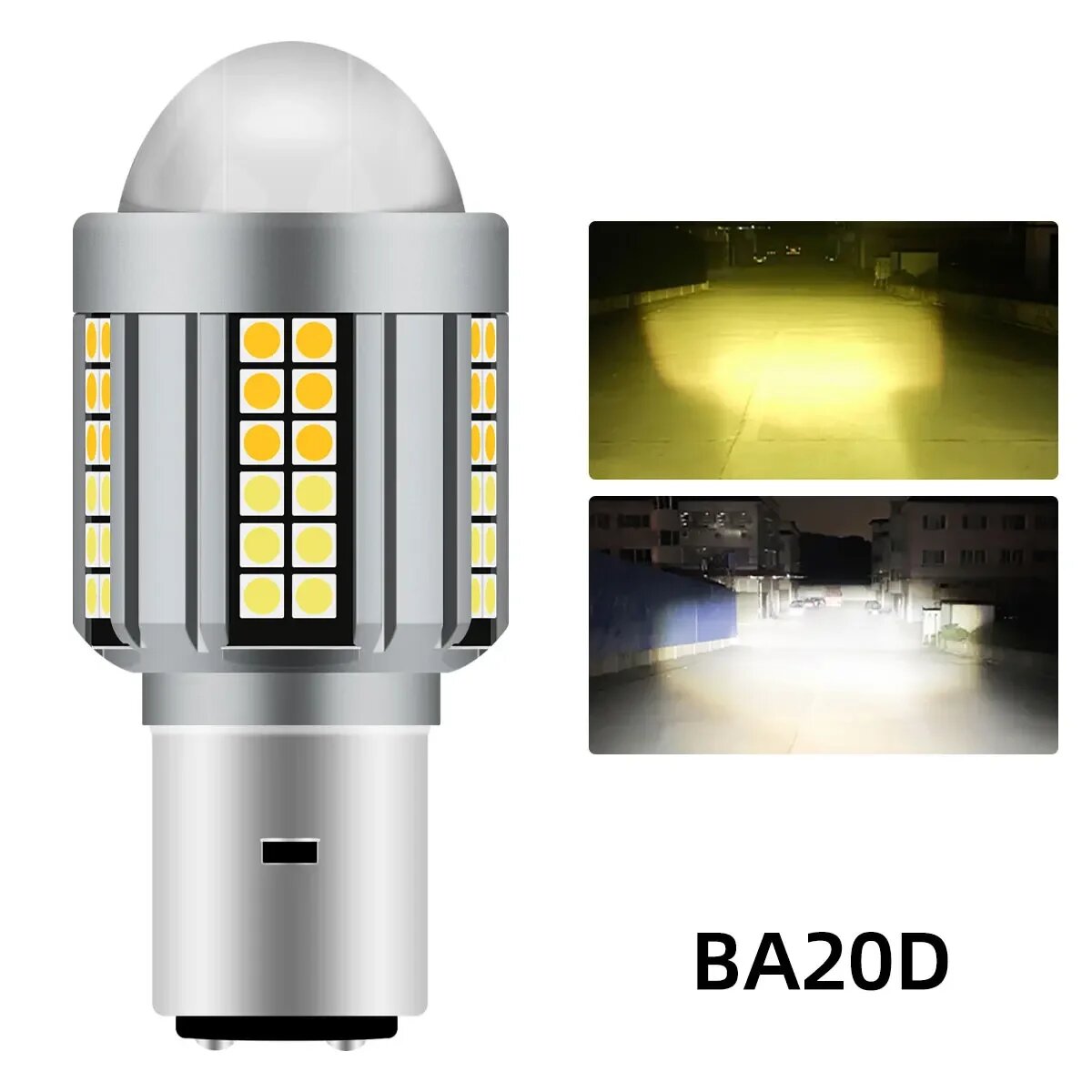 Фара мотоциклетная H6 H4 BA20D, 1 шт. BA20D white yellow