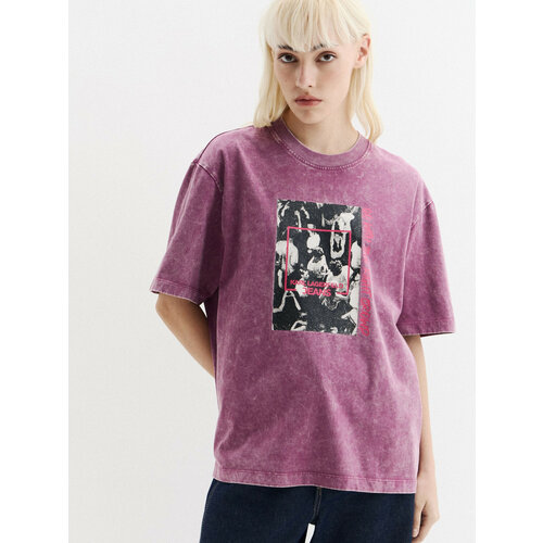 фото Футболка karl lagerfeld jeans, 1 шт., размер s, бордовый