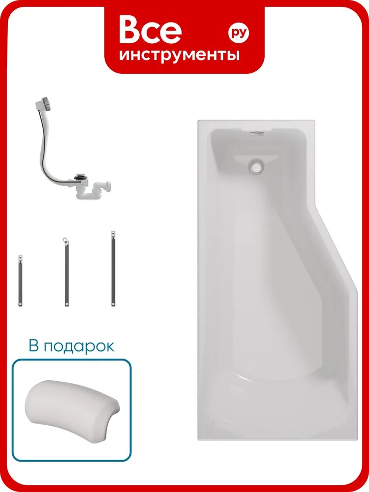 Ванна 1Marka конвей/CONVEY 1500x750 L, комплект Стандарт 2 П 01 kon1575л кс2+п