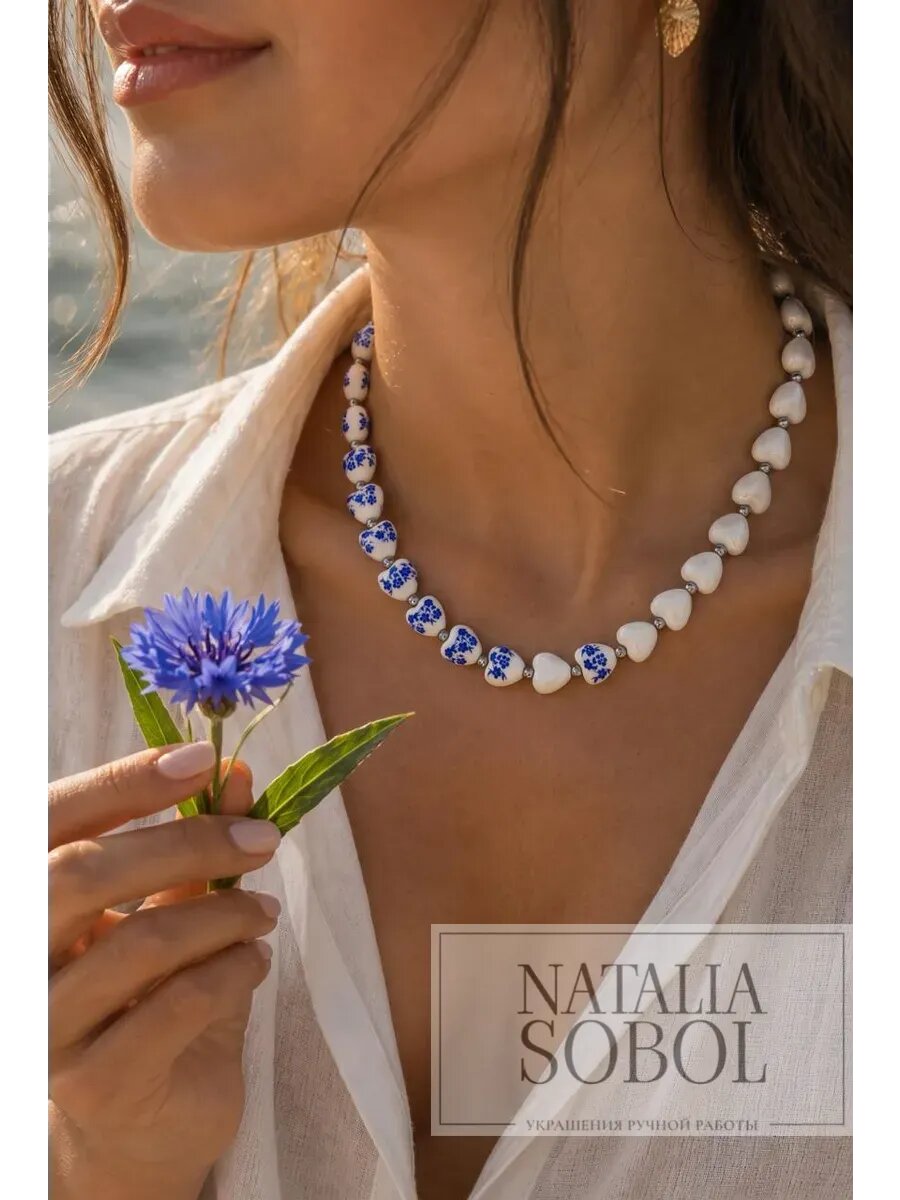 Чокер Natalia Sobol, гематит, керамика