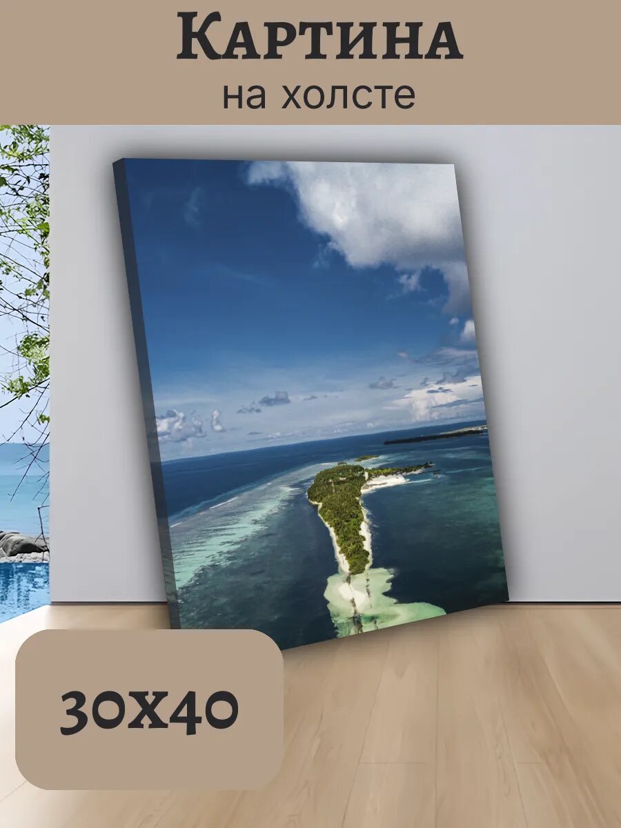 Картина Постер Мальдивы Maldives 30x40 вид с дрона