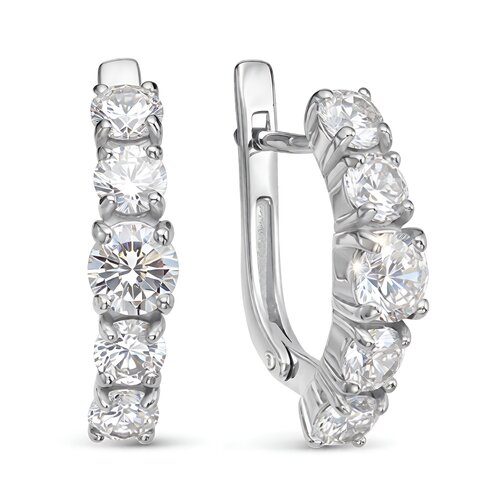 фото Серьги яхонт, серебро, 925 проба, фианит