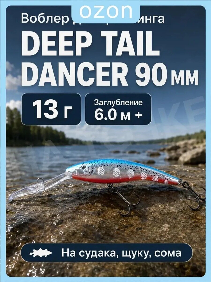 Воблер для троллинга Deep Troll Dancer 90 mm 13.7 g #08 заглубление 6.0 м +