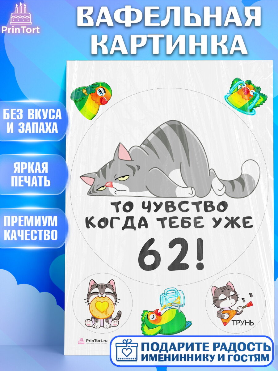 Вафельная картинка для торта с днем рождения. Украшения для торта на День Рождения. Декор для выпечки PrinTort