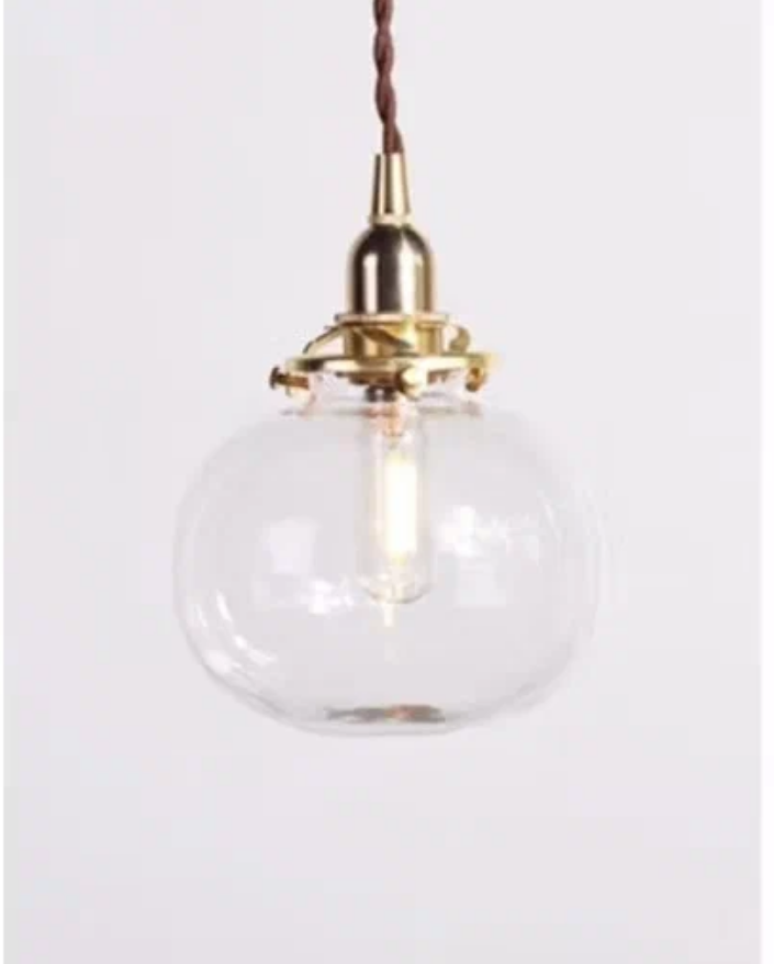 Люстра вогдаль, E14*1, стеклянная, площадь освещения 3-5 м²,13*15cm，тёплый свет，прозрачный