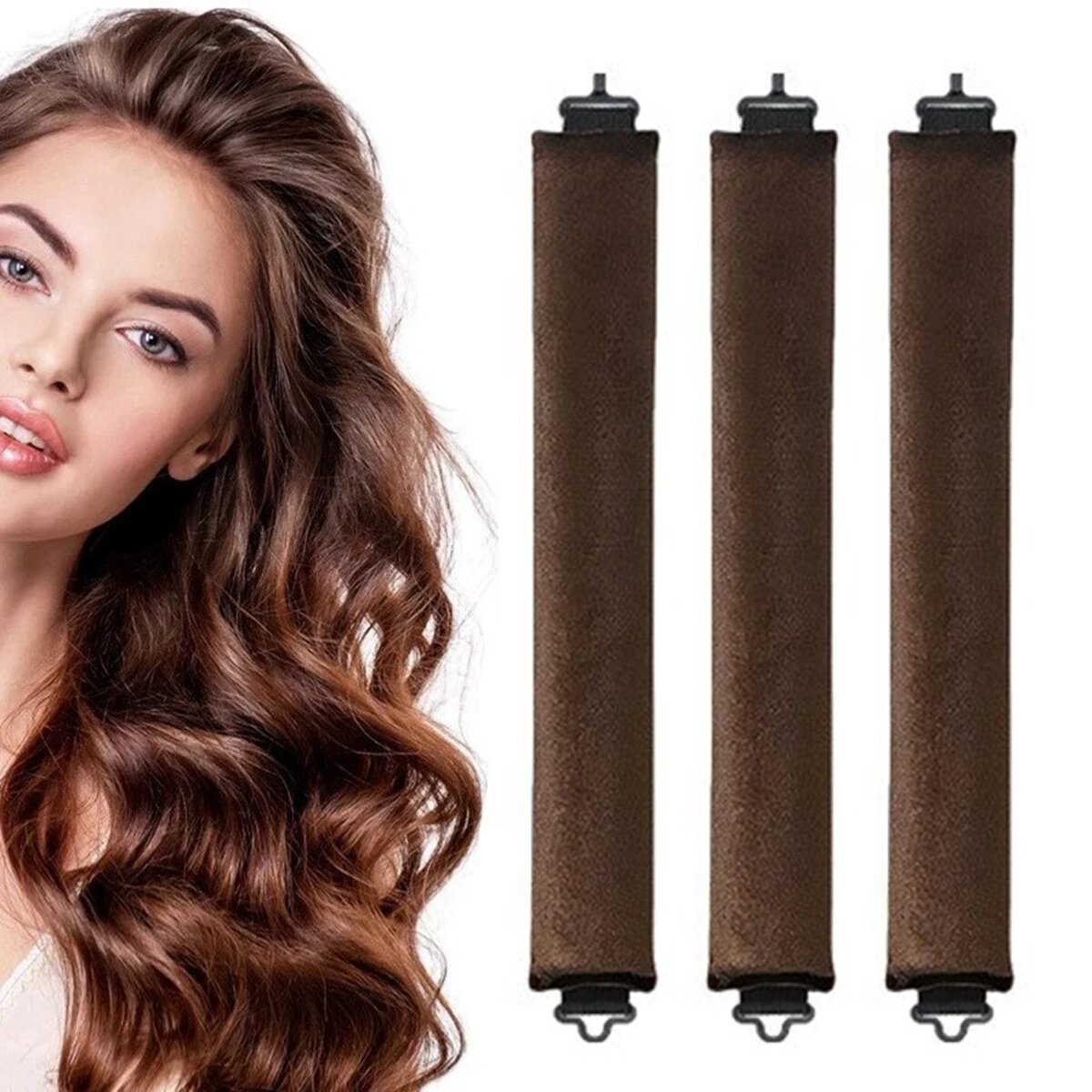 Поролоновые бигуди для локонов, dark brown, 3 шт