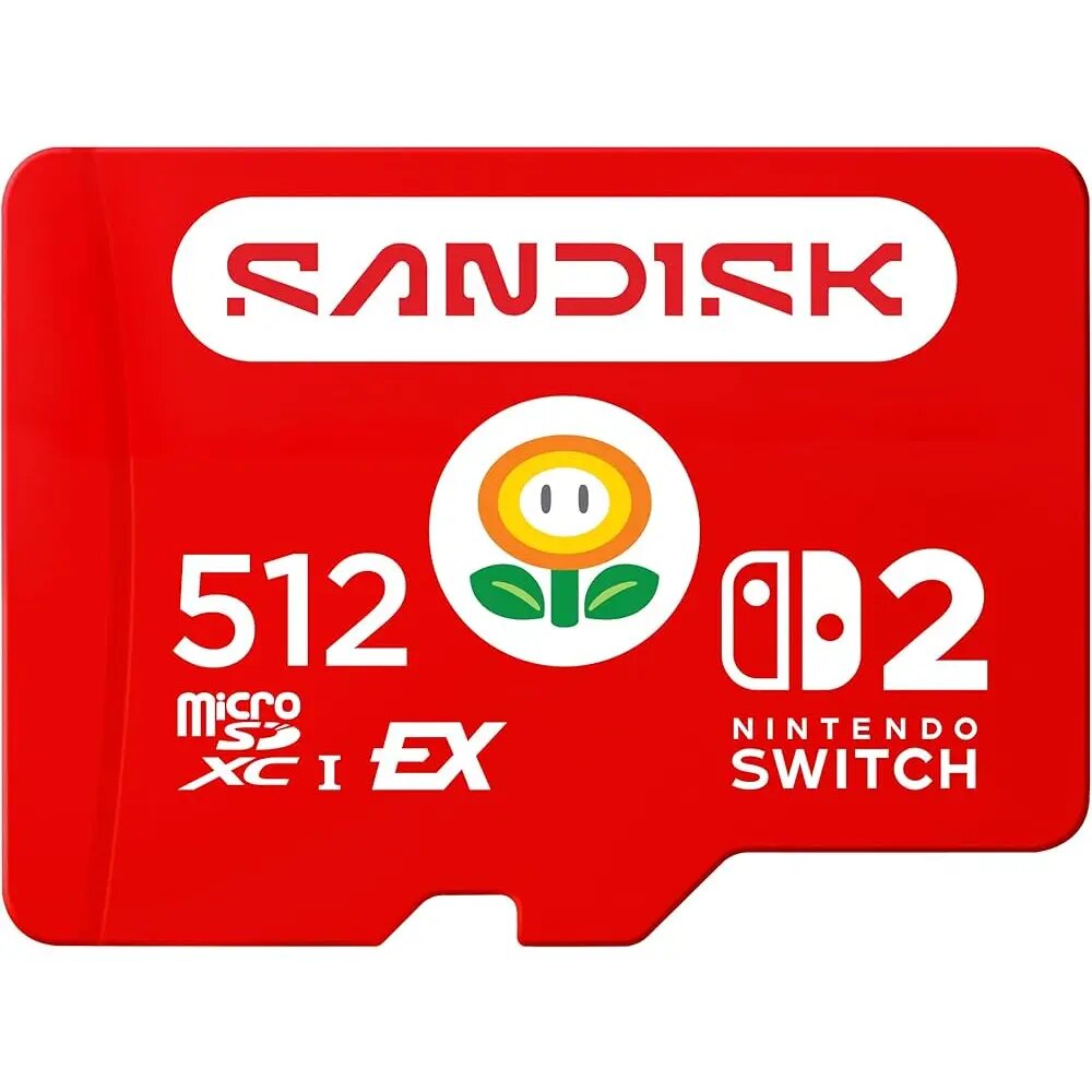 Карта памяти SanDisk MicroSD Express Card для Nintendo Switch 2 512 GB Красный