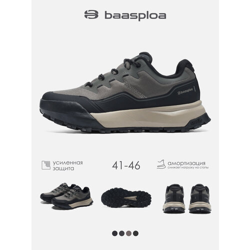 фото Кроссовки baasploa life outdoor, полнота 6 (ru)/ на среднюю стопу, размер 45, хаки