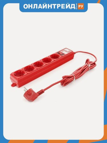 Изображение товара Сетевой фильтр Power Cube 3 м 5 розеток 10А (красный) (SPG-MXTR-14)