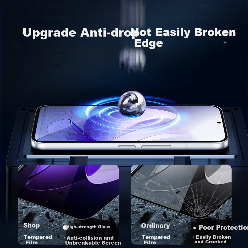 KOOLIFE Стеклянный защитный экран для OPPO Reno14/13/15C, полное покрытие, ультра-тонкий, противоударный,