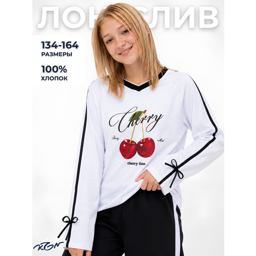 фото Джемпер kogankids, размер 158 / 13 лет, белый