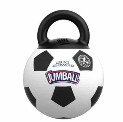 Игрушка для собак Мяч футбольный c ручкой желтый 26см, серия JUMBALL (75366)