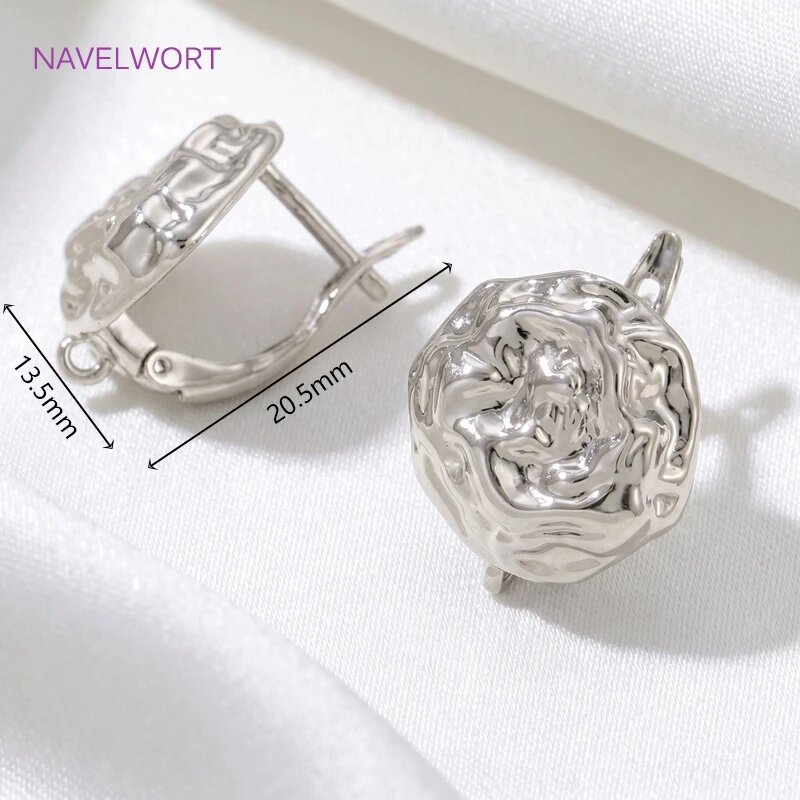Швензы для сережек NAVELWORT 18К золото, латунь 2 pairs, Серый, Rhodium Plated
